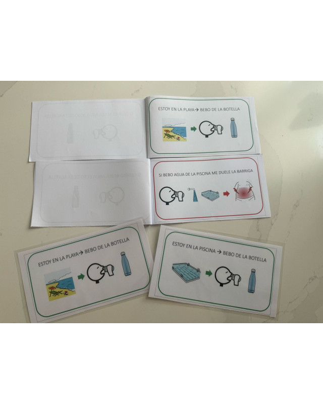 Historia Social + Actividad TEACCH no beber agua de la piscina / playa [GRATIS]