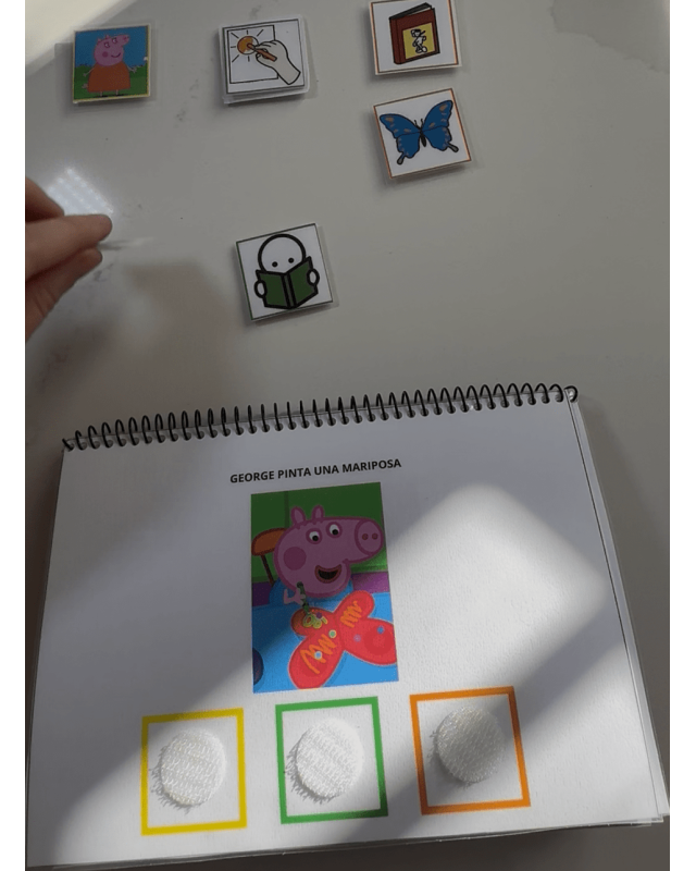 Cuaderno TEACCH de frases con pictogramas Peppa Pig