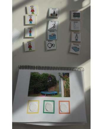 Cuaderno gratuito de frases con pictogramas (3 elementos – TEA)