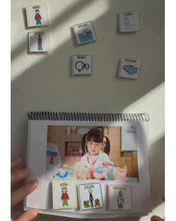 Cuaderno gratuito de frases con pictogramas (3 elementos – TEA)